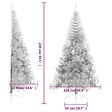 VIDAXL - vidaXL Demi sapin de Noël artificiel avec support argenté 240 cm PET - vignette