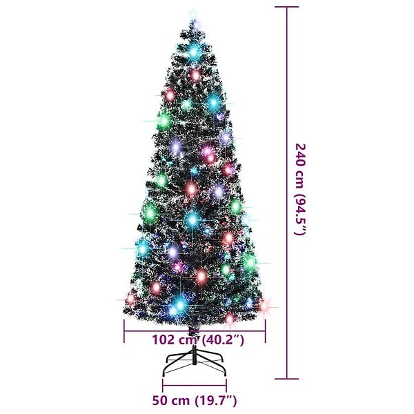 VIDAXL - vidaXL Arbre de Noël pré-éclairé avec support 240 cm fibre optique - large