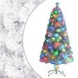 VIDAXL - vidaXL Arbre de Noël artificiel pré-éclairé blanc 120 cm fibre optique - vignette
