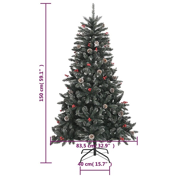VIDAXL - vidaXL Sapin de Noël artificiel avec support Vert 150 cm PVC - large
