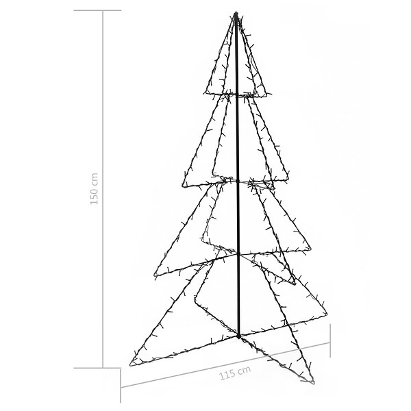 VIDAXL - vidaXL Arbre de Noël cône 240 LED d'intérieur/d'extérieur 115x150 cm - large