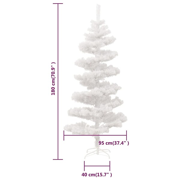 VIDAXL - vidaXL Arbre de Noël hélicoïdal pré-éclairé et support blanc 180cm PVC - large