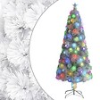 VIDAXL - vidaXL Arbre de Noël artificiel pré-éclairé blanc 240 cm fibre optique - vignette