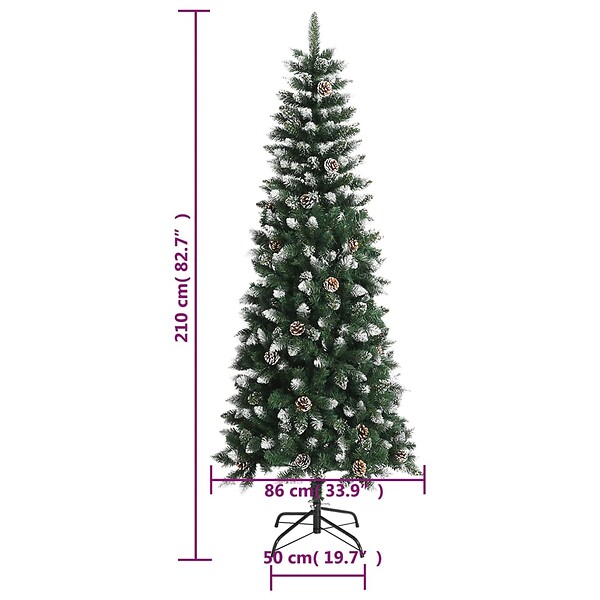 VIDAXL - vidaXL Sapin de Noël artificiel avec support Vert 210 cm PVC - large