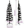 VIDAXL - vidaXL Demi sapin de Noël artificiel mince avec support Noir 150 cm - vignette