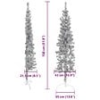 VIDAXL - vidaXL Demi sapin de Noël artificiel mince avec support Argenté 150 cm - vignette