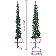 VIDAXL - vidaXL Demi sapin de Noël artificiel mince avec support Vert 180 cm - vignette