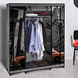 ID MARKET - Armoire de rangement penderie pliable vêtements en tissu NEW-YORK dressing XXL - vignette