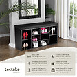 TECTAKE - Meuble à chaussures Banc de rangement avec coussin d'assise 103,5x48x30cm noir - vignette