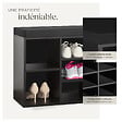 TECTAKE - Meuble à chaussures Banc de rangement avec coussin d'assise 103,5x48x30cm noir - vignette