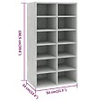 VIDAXL - vidaXL étagère à  chaussures Gris béton 54x34x100,5 cm Bois ingénierie - vignette