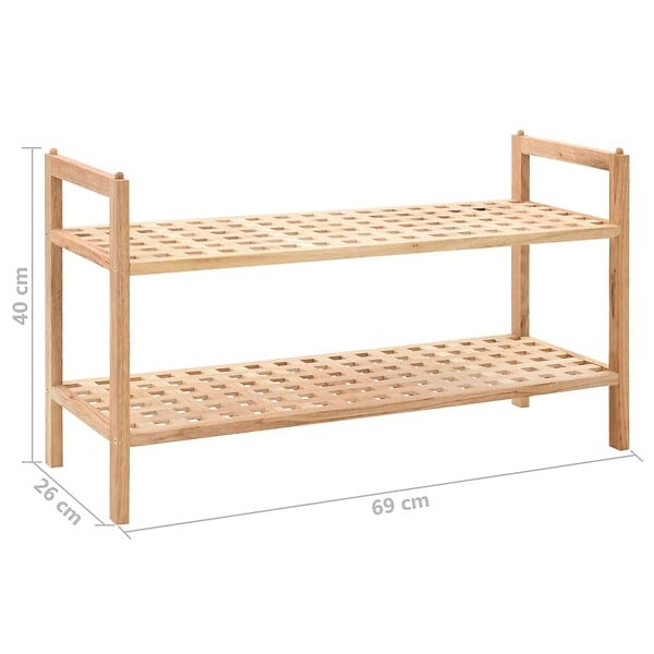 VIDAXL - vidaXL étagère à  chaussures Bois de noyer massif 69 x 26 x 40 cm - large