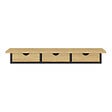 ID MARKET - Etagère murale console d'entrée LISE 3 tiroirs effet bois et noir - vignette