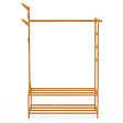 ID MARKET - Portant vêtements bambou RITA avec porte-manteaux et étagères - vignette