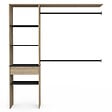 ID MARKET - Kit dressing MELINE 160 x 40 x 180 cm hêtre avec étagères noires + tiroir + double penderie - vignette