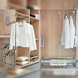 EMUCA - Penderie rabattable pour armoire Hang, 830 - 1150, Chromé, Acier et Plastique. - vignette