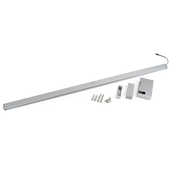 EMUCA - barre de penderie pour armoire Castor avec lumière LED, batterie amovible et détecteur de mouvement, 858, Anodisé mat - large