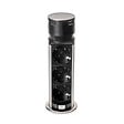 EMUCA - Multiconnecteur Vertikal Push 60, diamètre 60 mm, 3 prises de type Schuko, 1 USB de type A, 1 USB de type C, Acier et plastique, Acier inoxydable - vignette