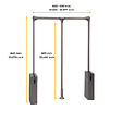 EMUCA - Penderie rabattable pour armoire Sway, 600 - 830mm,  Acier, Aluminium et Plastique, Peint en titane - vignette