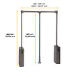 EMUCA - Penderie rabattable pour armoire Sway, 830 - 1150mm,  Acier, Aluminium et Plastique, Peint en titane - vignette
