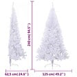 VIDAXL - vidaXL Sapin de Noël artificiel moitié avec support blanc 240 cm PVC - vignette