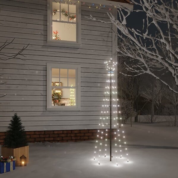 VIDAXL - vidaXL Sapin de Noël avec piquet Blanc froid 108 LED 180 cm - large