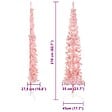 VIDAXL - vidaXL Demi sapin de Noël artificiel mince avec support Rose 210 cm - vignette