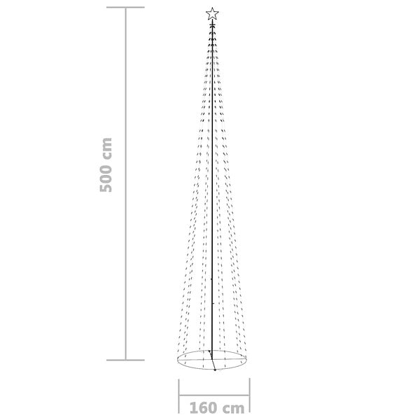 VIDAXL - vidaXL Sapin de Noël cône 752 LED bleues Décoration 160x500 cm - large