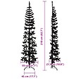 VIDAXL - vidaXL Demi sapin de Noël artificiel mince avec support Noir 210 cm - vignette