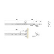 EMUCA - Lot de 5 jeux de coulisses pour tiroirs, roulement à billes, hauteur 45mm, profondeur 300mm, à sortie totale, avec push, fermeture amortie, zingué - vignette
