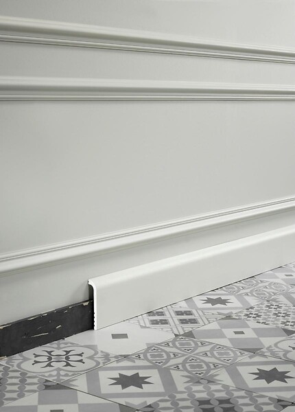 ORAC DECOR - SX185 Plinthe de rénovation Orac Decor - 12x2,5x200cm (h x p x L) - surplinthe décorative polymère A l'unité - large