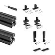 EMUCA - Lot de 2 cadres Zero avec quincaillerie et profilés pour montage au sol et au mur avec niveleur rectangulaire, Aluminium et Zamak, Noir texturé - vignette