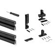 EMUCA - Lot de 2 cadres Zero avec quincaillerie et profilés pour montage au sol et au mur avec niveleur rectangulaire, Aluminium et Zamak, Noir texturé - vignette