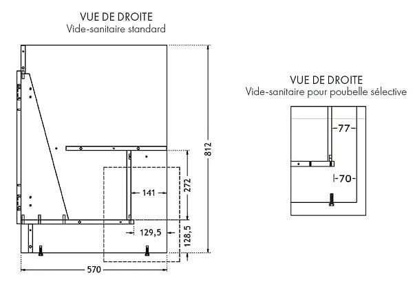 NEOVA - Meuble sous évier SIM blanc 16mm 2 portes largeur 800mm - NÉOVA - S12N02080 - large