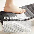 VOUNOT - Tapis de Bain Antidérapant microfibre motif dégradé 60x90cm gris - vignette