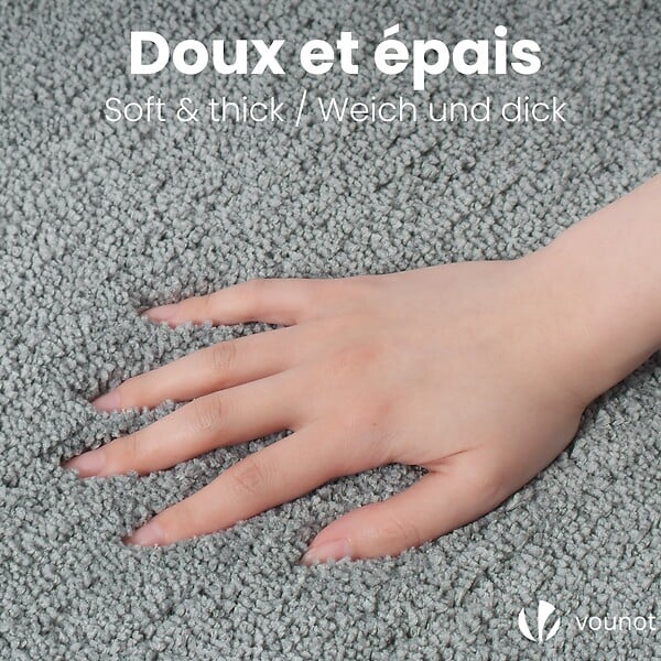 VOUNOT - Lot de 2 Tapis de Bain Antidérapant microfibre 40x60cm gris - large