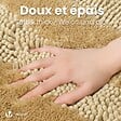 VOUNOT - Tapis de Bain Antidérapant chenille microfibre 40x60cm beige - vignette