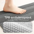 VOUNOT - Lot de 2 Tapis de Bain Antidérapant chenille microfibre 50x80cm gris - vignette