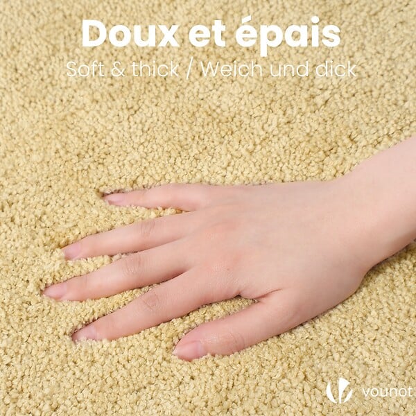 VOUNOT - Tapis de Bain Antidérapant microfibre 50x80cm beige - large