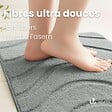 VOUNOT - Tapis de Bain Antidérapant microfibre motif ondulé 40x60cm gris - vignette