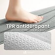 VOUNOT - Tapis de Bain Antidérapant microfibre motif ondulé 40x60cm gris - vignette