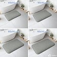 VOUNOT - Lot de 2 Tapis de Bain Antidérapant microfibre motif ondulé 60x90cm gris - vignette