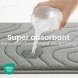 VOUNOT - Lot de 2 Tapis de Bain Antidérapant microfibre motif ondulé 60x90cm gris - vignette