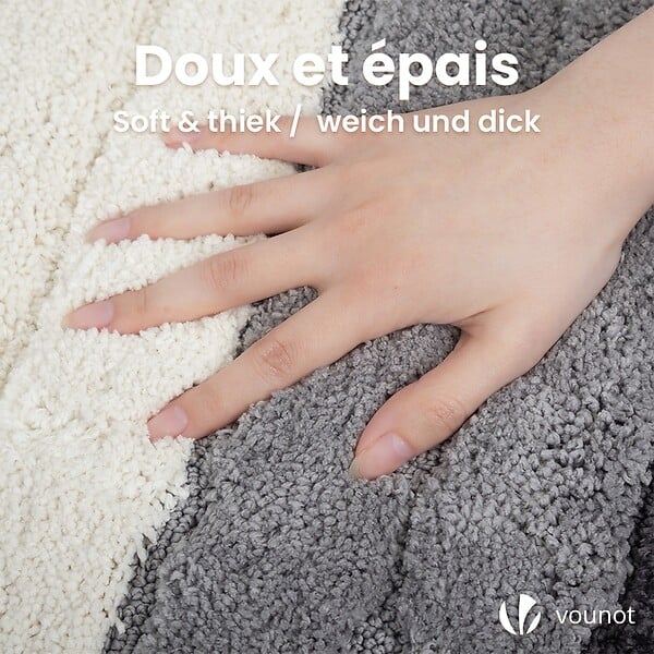 VOUNOT - Tapis de Bain Antidérapant microfibre motif dégradé 60x110cm gris - large