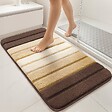 VOUNOT - Lot de 2 Tapis de Bain Antidérapant microfibre motif dégradé 50x80cm beige - vignette