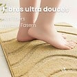 VOUNOT - Tapis de Bain Antidérapant microfibre motif ondulé 60x90cm beige - vignette