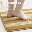 VOUNOT - Tapis de Bain Antidérapant chenille microfibre 60x90cm beige - vignette
