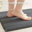 VOUNOT - Lot de 2 Tapis de Bain Antidérapant chenille microfibre 60x90cm gris - vignette