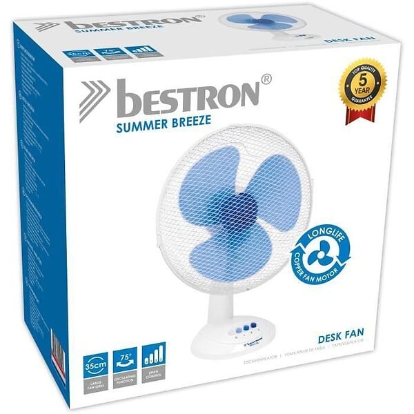 BESTRON - ventilateur de table 35cm 40w blanc - ddf35w - large