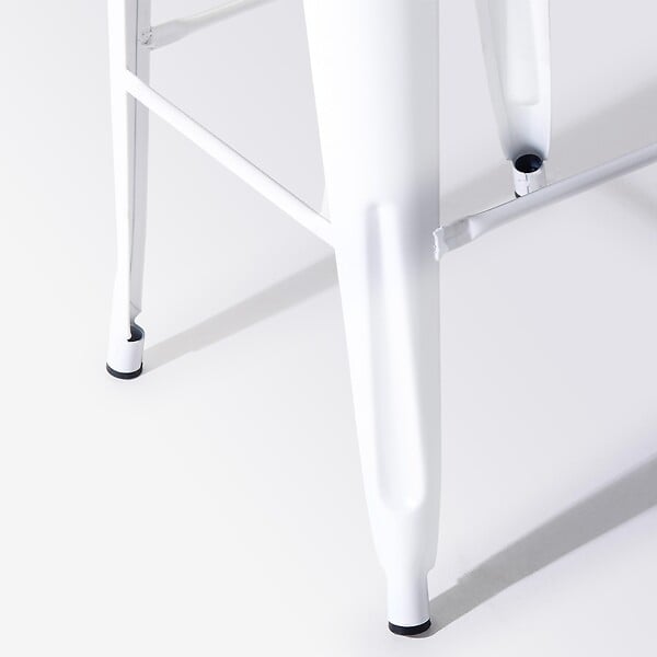 OVIALA - Lot de 4 tabourets de bar en acier blanc - Indus - large